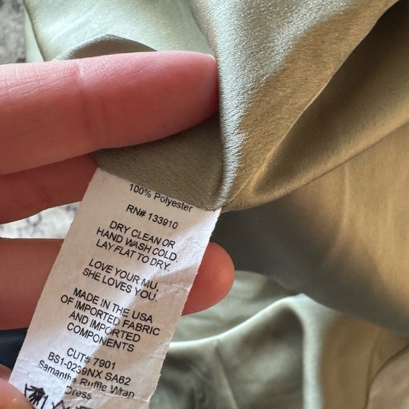 Show Me Your Mumu Samantha Ruffle Wrap Dress in Green size 1X - Picture 7 of 7